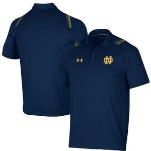 Under Armour Mens Navy Notre Dame Fighting Irish 2021 Sideline Performance Polo